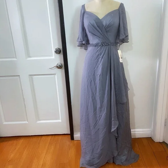 jersey a line bridesmaid dress A-Line One-Shoulder Sleeveless Jersey Bridesmaid Dress With Split Front main image 0